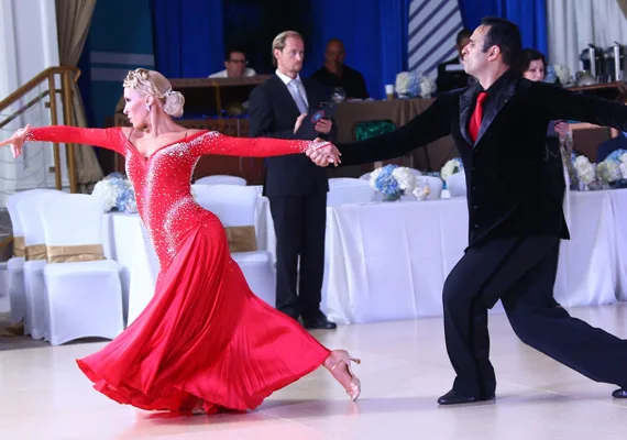Ballroom dancers competing