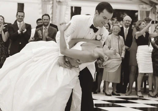 Bride and groom dancing their first dance